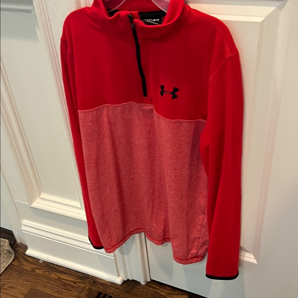 1/4 zip YLG Under Armour Two-Tone Half-Zip Pullover - Picture 3 of 7